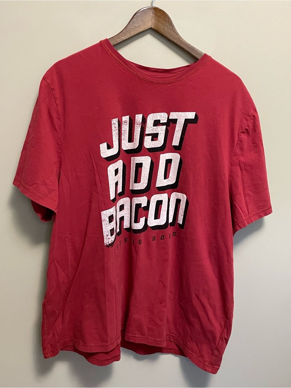Life is Good Just Add Bacon Tee Men’s XXL